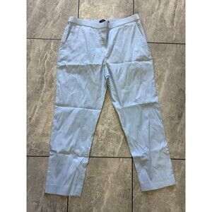 Theory Pants Womens 10 Treeca Pull On Good Crunch Linen Blend Trousers